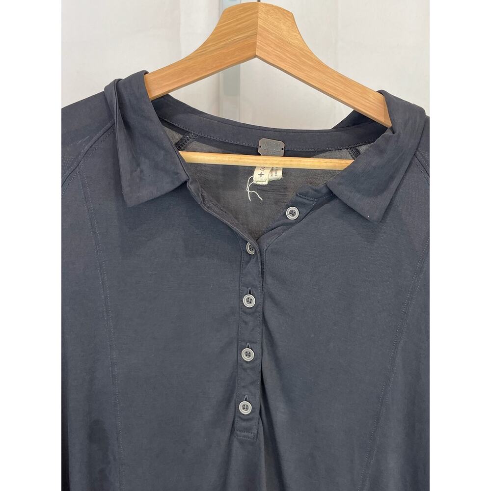 WE THE FREE People Henley Hi Low Tunic Top  Size S Collared Long Sleeve Gray - Picture 4 of 9
